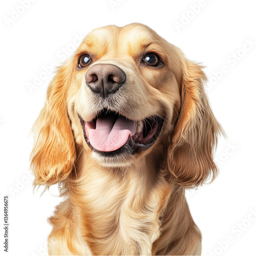 Obraz na płótnie A happy cocker spaniel dog portrait isolated on transparent background