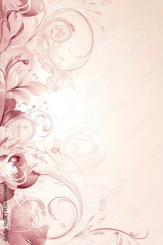 Elegant pink floral elements gracefully arranged on a light background Elegant pink floral elements gracefully arranged on a light background