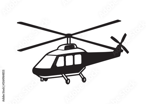 Helicopter silhouette vector