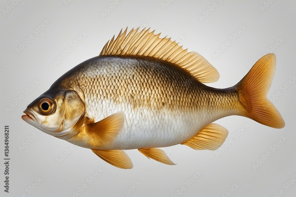 Fototapeta premium Majestic Crucian Carp Fish, Captured in Fine Detail to Highlight Its Beautiful Colors and Movement. Generative AI