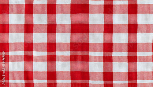 Red and white checkered tablecloth pattern. Tablecloth seamless pattern. Red color.
