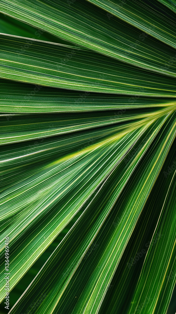 Detailed leaf stripes form a natural starburst pattern in this fresh green wallpaper.
Detailed leaf stripes form a natural starburst pattern in this fresh green wallpaper.