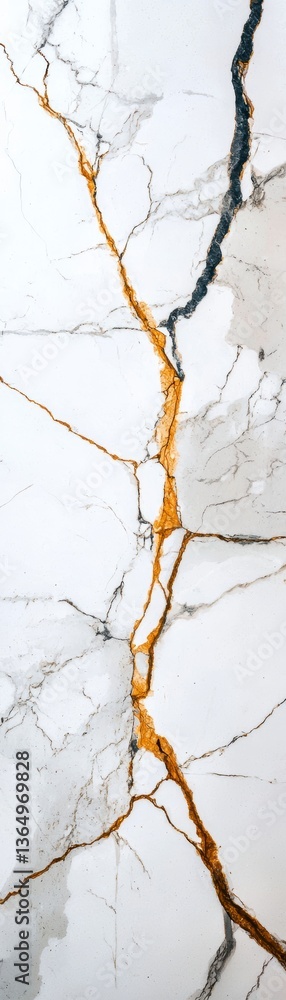 Obraz premium White Marble Texture with Golden and Gray Veins