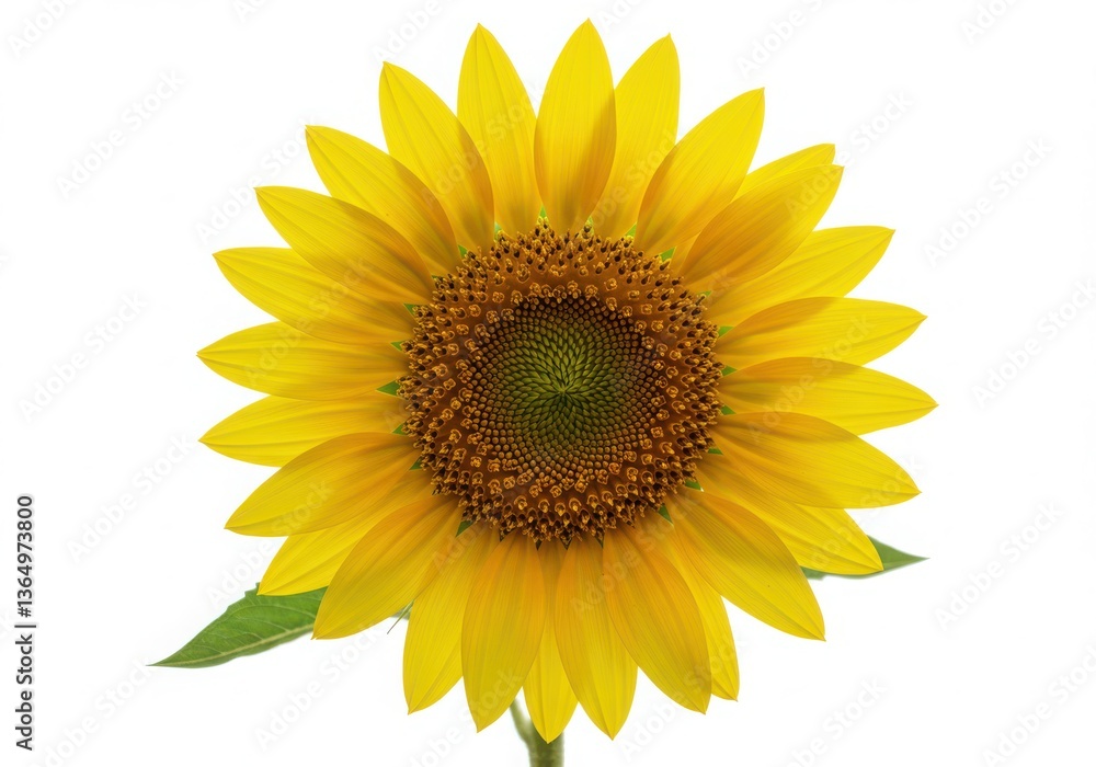 Fototapeta premium Bright sunflower on a white background