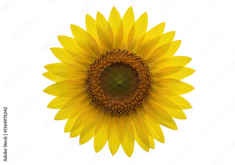 Fototapeta premium Bright sunflower on a white background