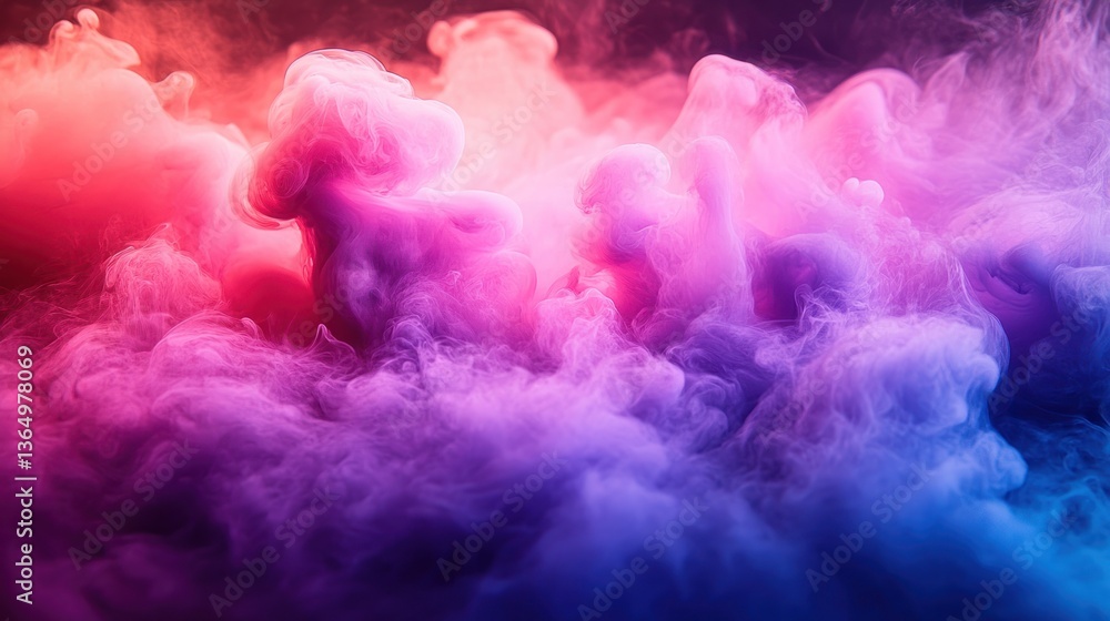 Fototapeta premium Vivid, swirling clouds of vibrant pink, purple, and orange hues. Abstract art