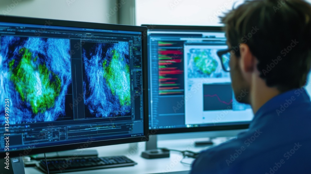 A machine learning engineer developing predictive models for climate change forecasting, research lab with climate data, machine learning algorithms A machine learning engineer developing predictive models for climate change forecasting, research lab with climate data, machine learning algorithms