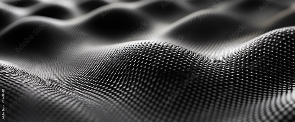 Abstract grayscale image of a textured, undulating surface. The texture resembles a woven or patterned material Abstract grayscale image of a textured, undulating surface. The texture resembles a woven or patterned material