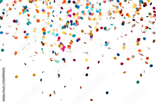 Cuadro en lienzo PNG falling colorful confetti effect, transparent background