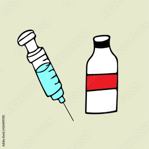 vaccine with syringe unlabeled healthcare medicine
