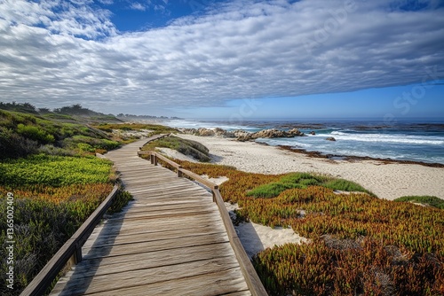Wallpaper Mural Asilomar Boardwalk: Dunes and Pacific Grove Coastline on a Sunny Day Torontodigital.ca