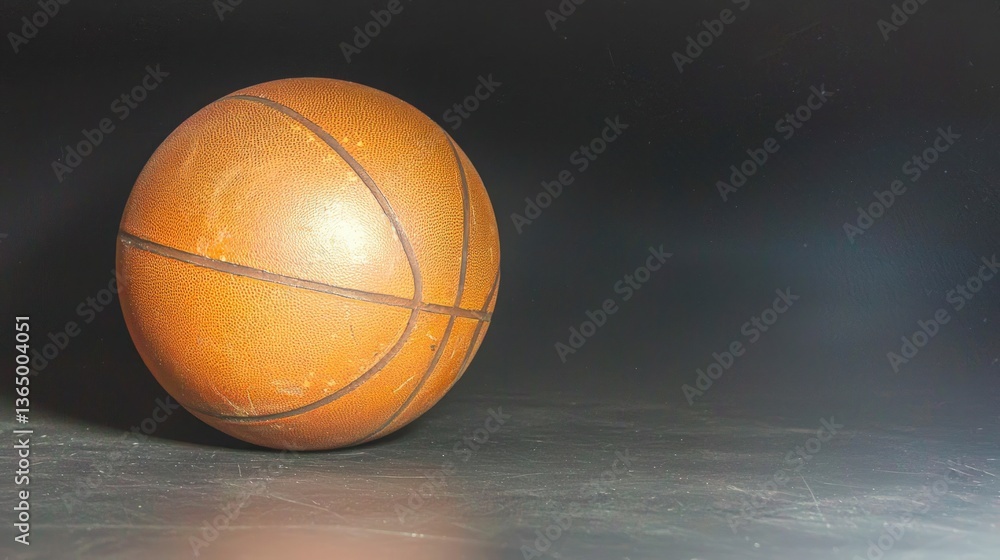Fototapeta premium Vintage Leather Basketball Close up Sport Game Retro Classic Texture