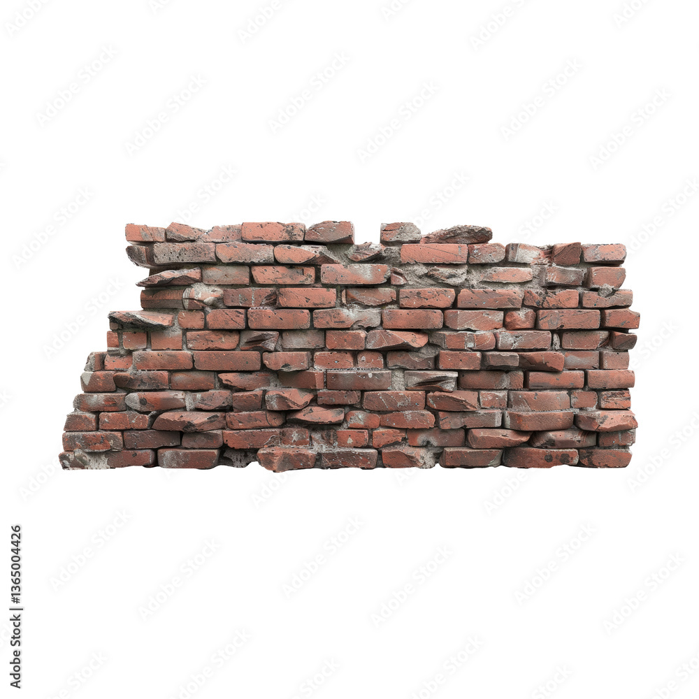 Obraz premium Weathered brick wall with cracks and texture