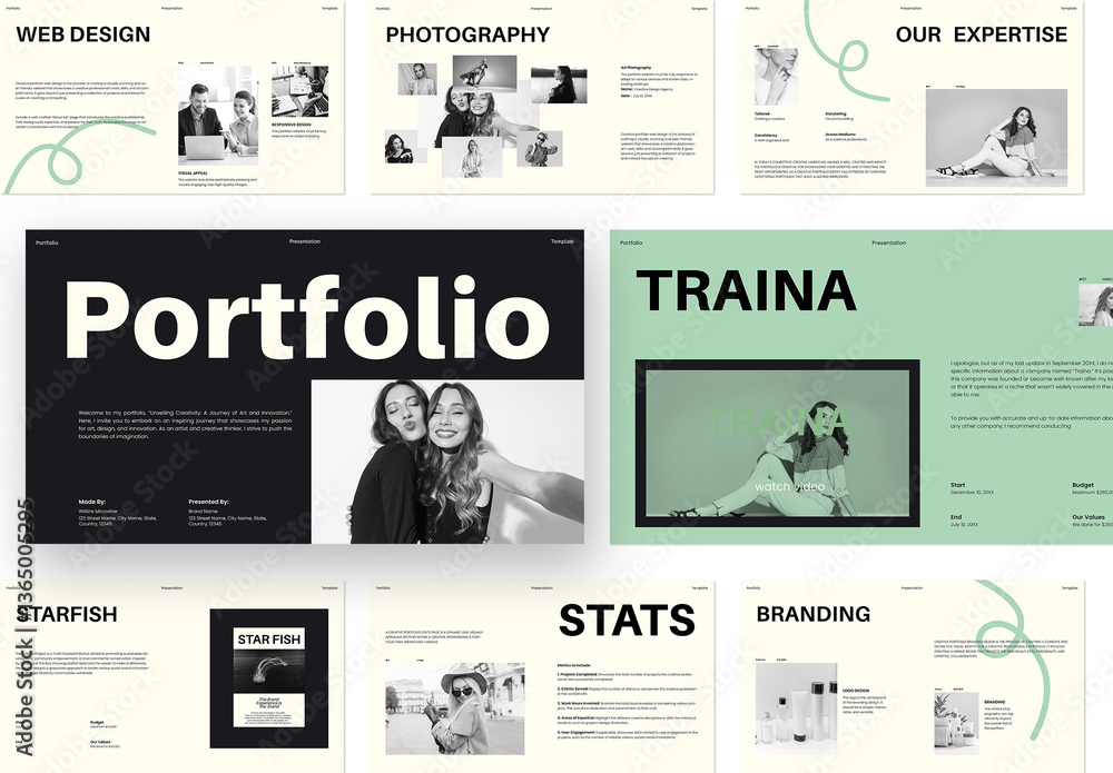 Podfolio Creative Digital & Minimal Portfolio Presentation Stock Template ...