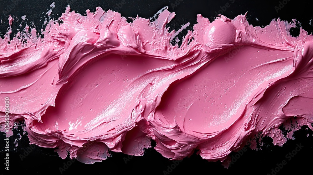 Pink cosmetic smears on black, a dynamic texture for beauty projects. Pink cosmetic smears on black, a dynamic texture for beauty projects.