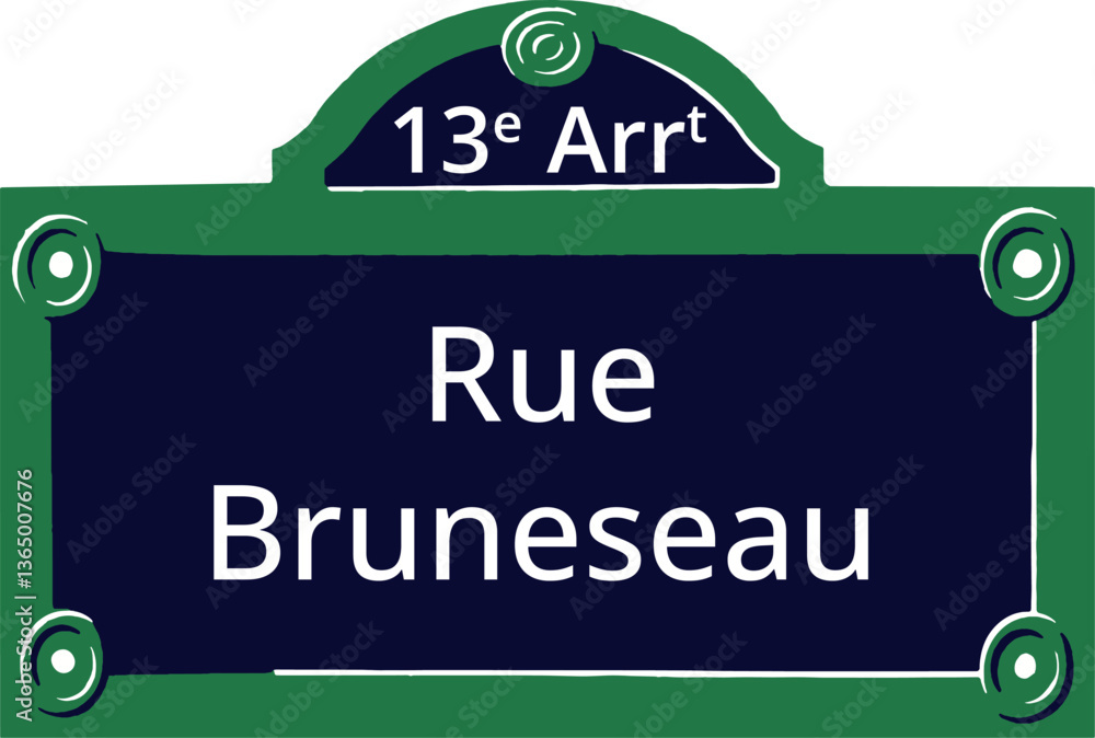 Obraz premium 13e Arrt, Elegant Parisian Street Sign