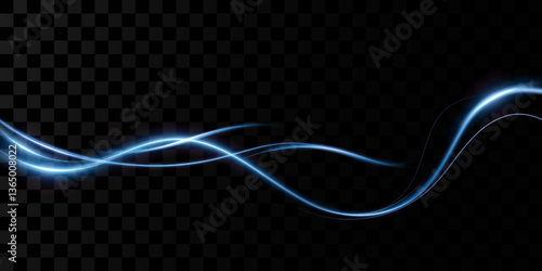 Abstract lines.Neon lines of speed and fast wind. effect of moving at the speed of light. Blue glow effect. Magic shiny line. Neon. Background.	