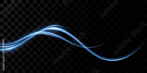 Abstract lines.Neon lines of speed and fast wind. effect of moving at the speed of light. Blue glow effect. Magic shiny line. Neon. Background.	