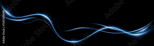 Abstract lines.Neon lines of speed and fast wind. effect of moving at the speed of light. Blue glow effect. Magic shiny line. Neon. Background.	