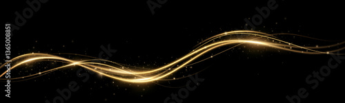 Abstract light speed motion effect.Gold color spiral glow effect.Magic shiny lin