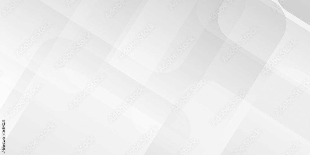 Obraz premium Vector white and gray overlap triangle geometric technology pattern. minimal rectangle arranged white lines transparent web square background layers. overlap web presentation design. 