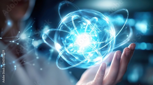 Obraz na płótnie A quantum computing specialist testing quantum encryption algorithms for secure communication, lab with quantum computers and encryption protocols visible, High-tech style