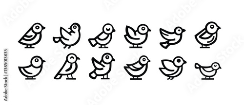 Bird Icon Vector Pack – 12 Minimalist Avian Designs for Logos, Nature Apps & Wildlife Branding