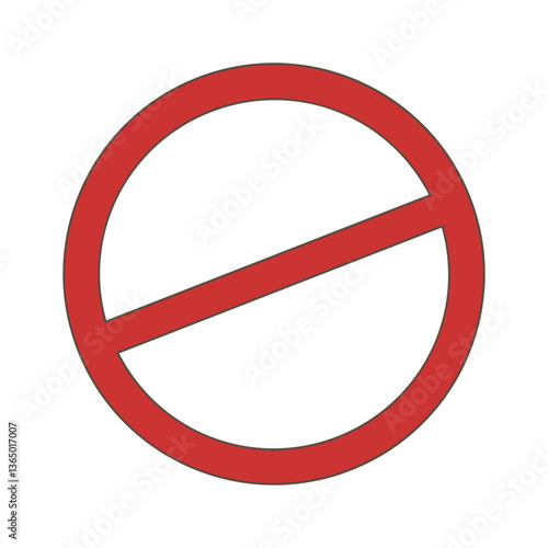 A red circle with a white line in the middle on white background Free Download A red circle with a white line in the middle on white background - GFXLoad