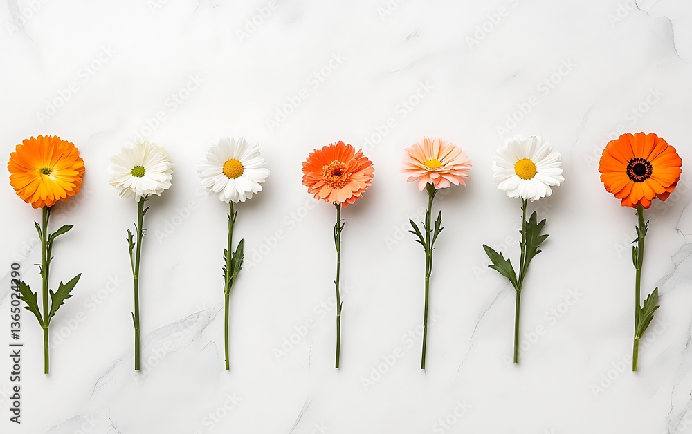 Obraz premium Colorful flowers in a row