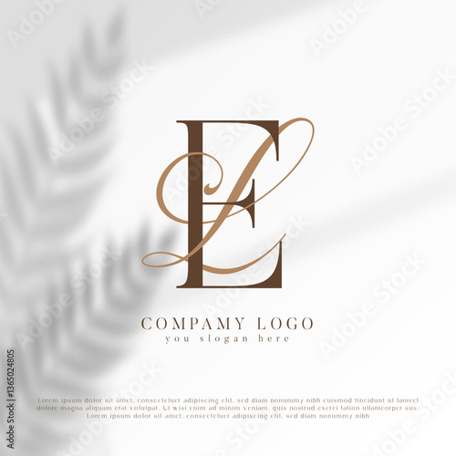 ZE, EZ Abstract Letters Logo Wedding Monogram