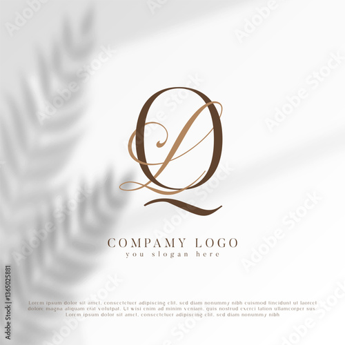 ZQ, QZ Abstract Letters Logo Wedding Monogram