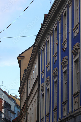 Obraz na płótnie Colorful historic buildings in central Zagreb, Croatia. w salonie