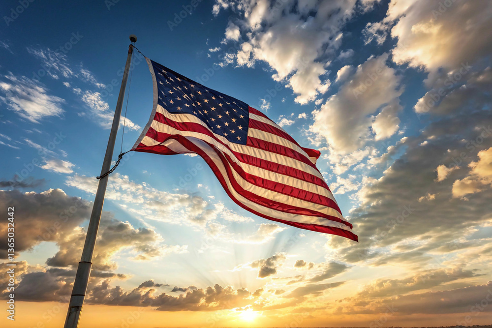 Obraz premium american flag in the wind