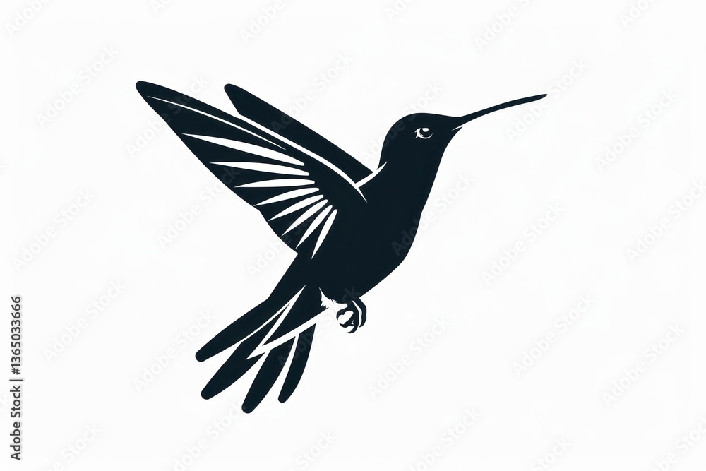 Fototapeta premium Hummingbird icon animal flying.