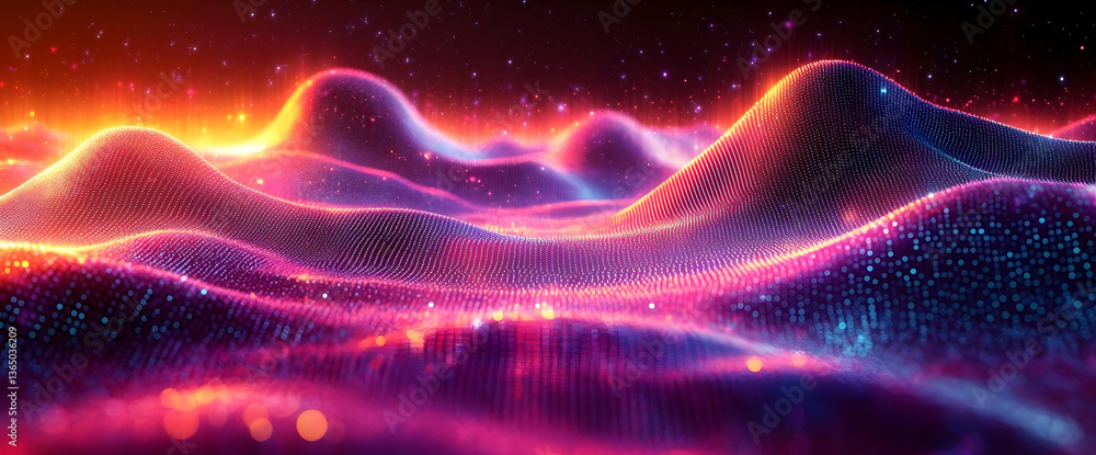 Abstract Digital Landscape With Glowing Colors Abstract Digital Landscape With Glowing Colors