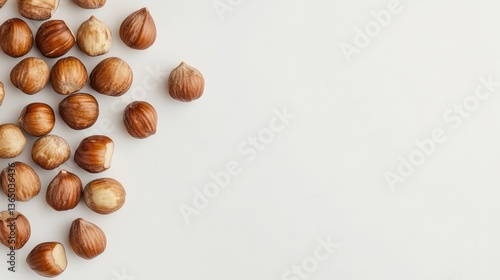 Wallpaper Mural Hazelnuts on white background, food photography, close-up Torontodigital.ca