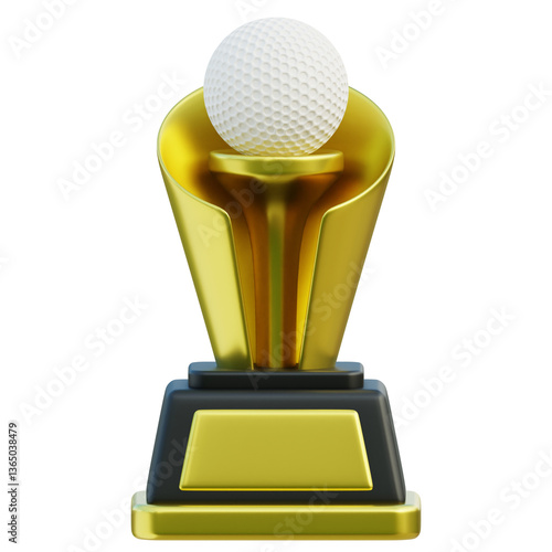 Golf Trophy Award 3D Illustration