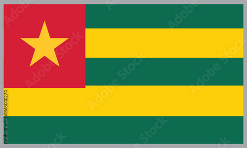 Free Download Togo flag background vector ,Togo Flag Design Vector illustration. - GFXLoad