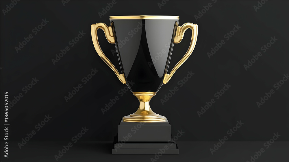 Elegant Black and Gold Trophy – Symbol of Victory and Achievement Elegant Black and Gold Trophy – Symbol of Victory and Achievement