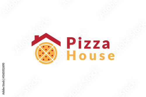 pizza house logo design. logo design icon vector illustration