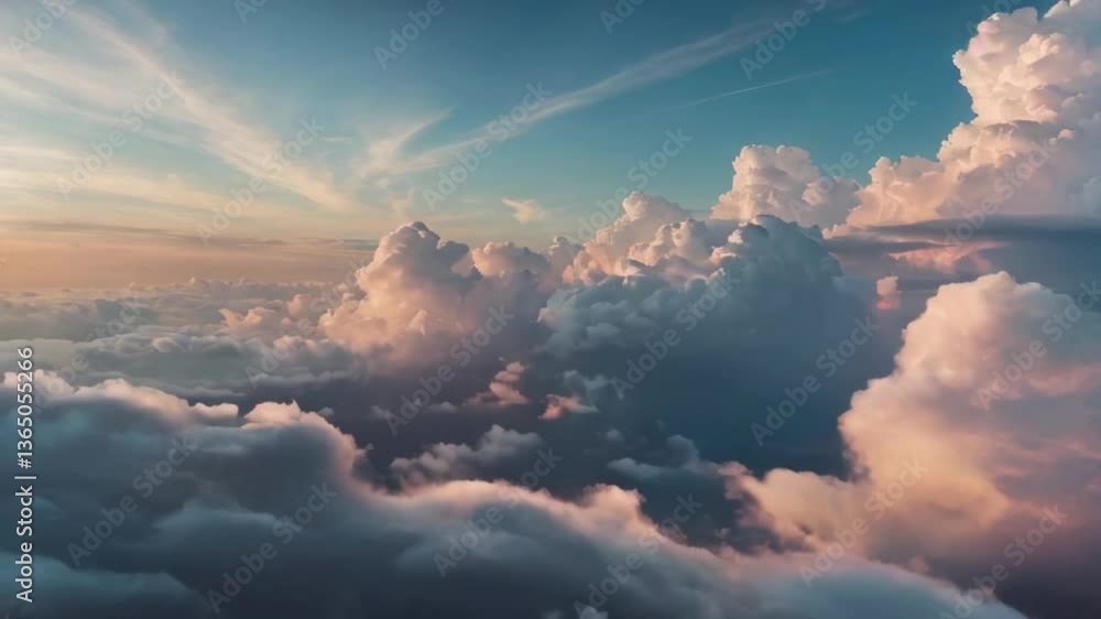 Cloudscape at Sunset with Soft Pastel Colors Cloudscape at Sunset with Soft Pastel Colors