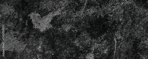 A Close-Up of a Scratched and Deeply Weathered Cement Wall with Dark Textures

