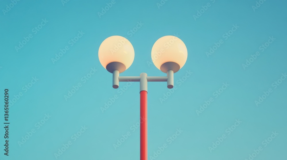 Two street lamps against a clear sky. Possible use Illustration, modern design Two street lamps against a clear sky. Possible use Illustration, modern design