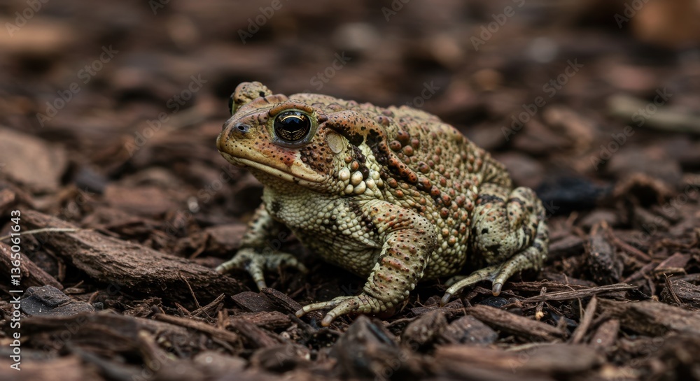 Toad Closeup on Forest Ground Toad Closeup on Forest Ground