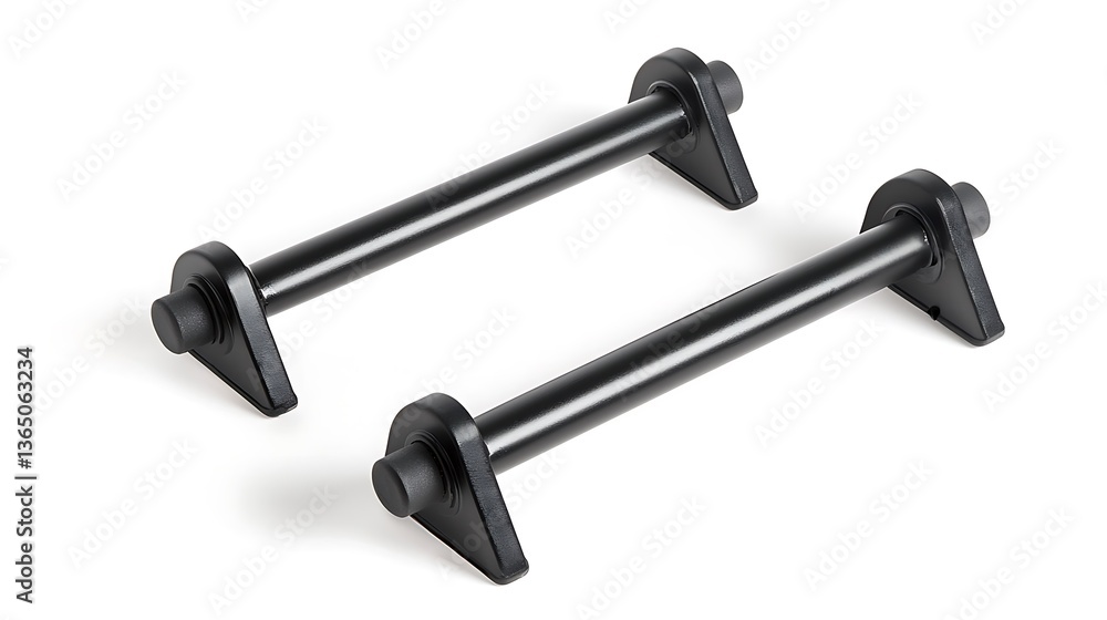Two black metal bars with a black center Two black metal bars with a black center