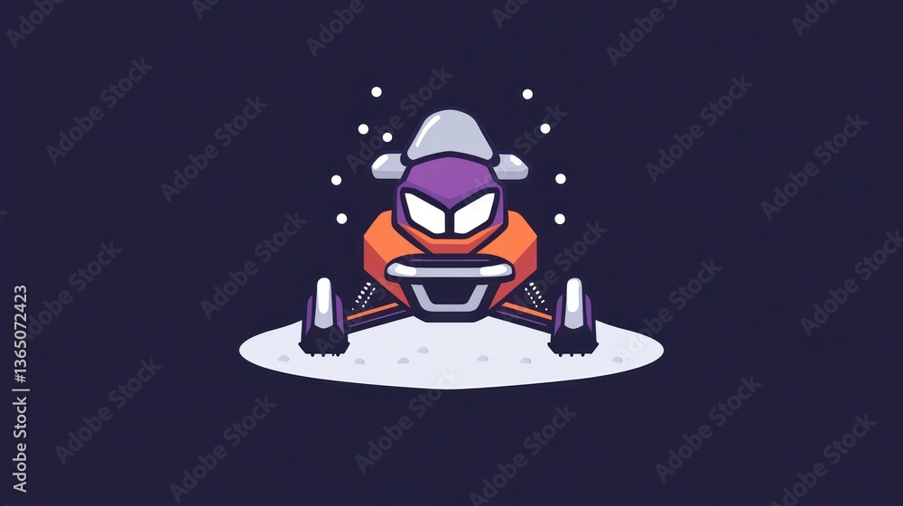 Fototapeta premium Snowmobile in Snowdrift - Graphic Design