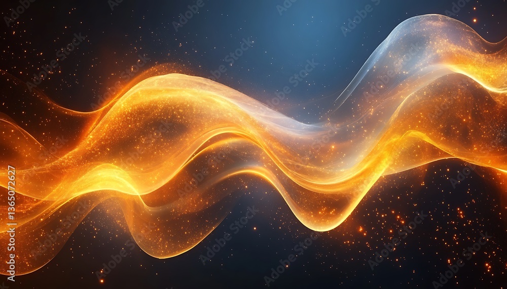 Abstract artistic rendering of a flowing luminous light wave Abstract artistic rendering of a flowing luminous light wave