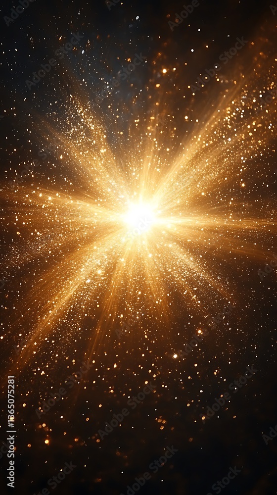 Obraz premium A radiant golden light emanating from the central bright source