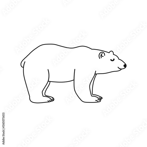 Wallpaper Mural Vector Outline Illustration of Polar Bear Isolated on White Background Torontodigital.ca