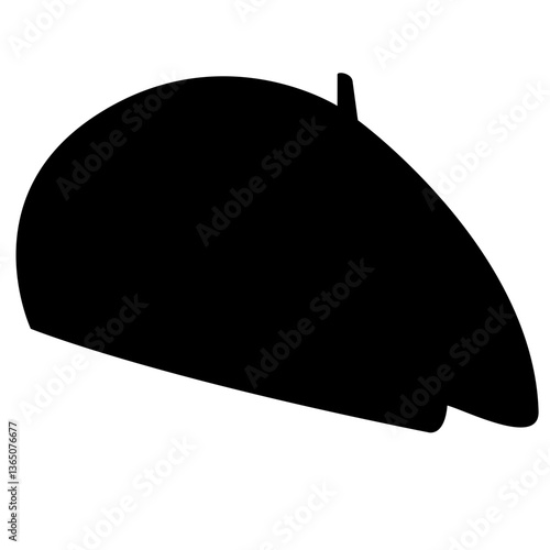 Icono silueta de boina francesa negra